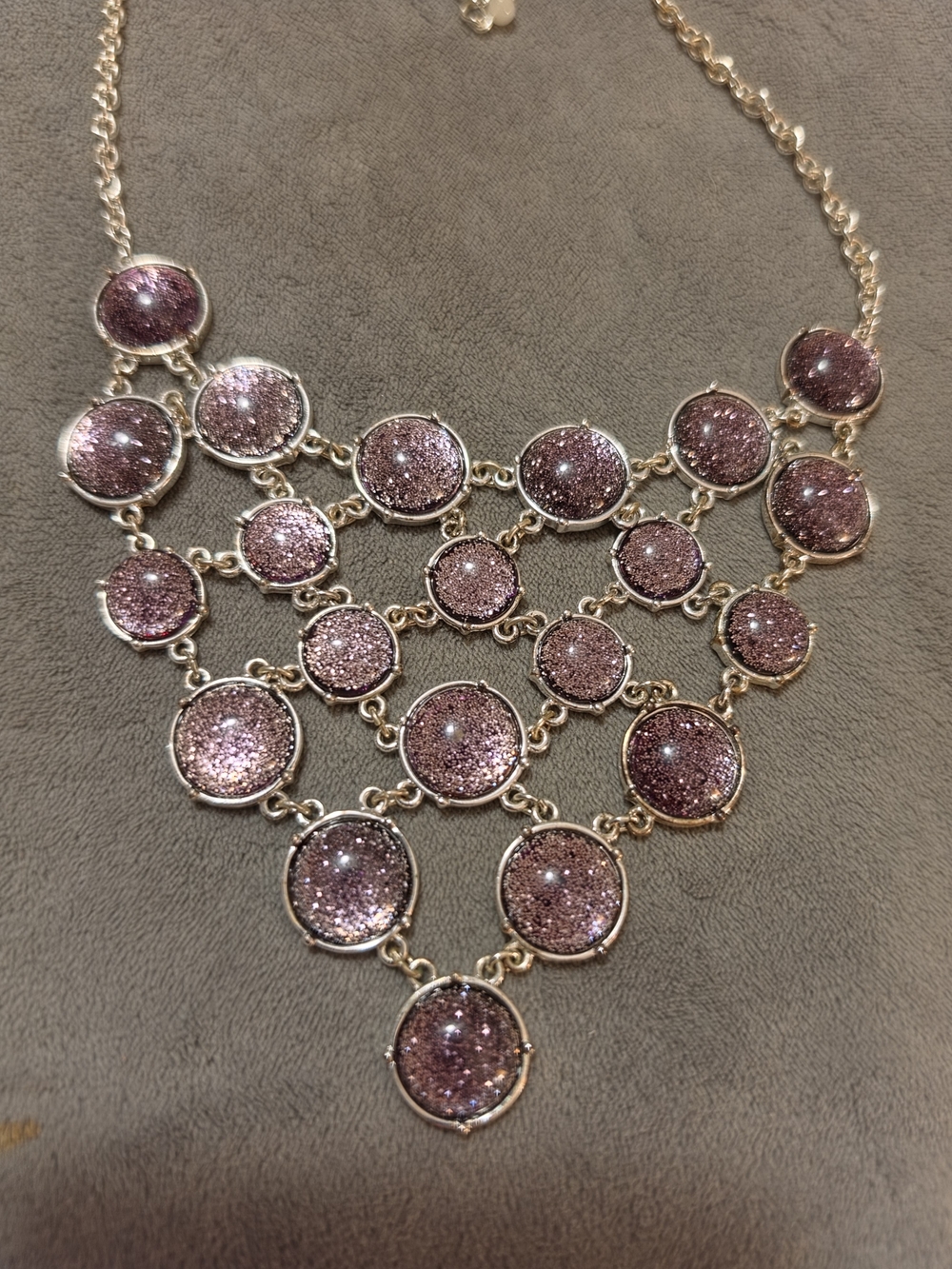 Sparkling LILAC Statement Necklace - Elegant Layered Bib